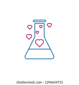 experiment, love, mixed icon. Element of romance for mobile concept and web apps illustration. Thin color line icon for website design and development, app development on white background