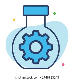 experiment management flat line  icon modern illustration