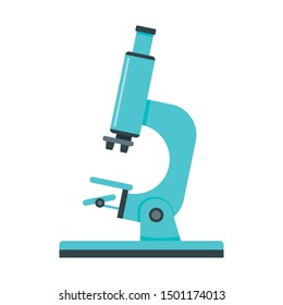 Experiment microscope icon. Flat illustration of experiment microscope vector icon for web design