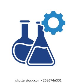 Experiment mini illustration dual tone color icon, use for research and development, education, industry, UI, UX kit, app and web development, digital or print.