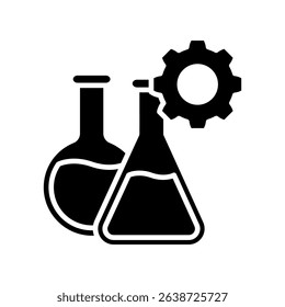 Experiment mini illustration glyph icon, use for research and development, education, industry, UI, UX kit, app and web development, digital or print.