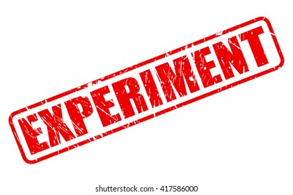 EXPERIMENT red stamp text on white