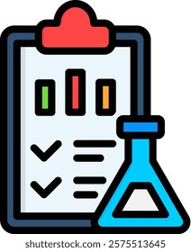 Experiment Result Icon Lineal Color Vector Illustration