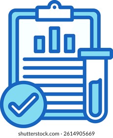 Experiment Results Icon Blue Vector Illustration