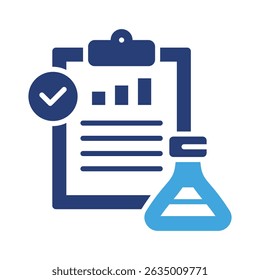 Experimento Resultados Icono Elemento para Diseño