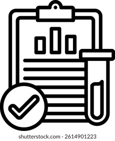 Experiment Results Icon Line Vector Illustration