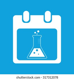 Experiment schedule icon, simple white image isolated on blue background