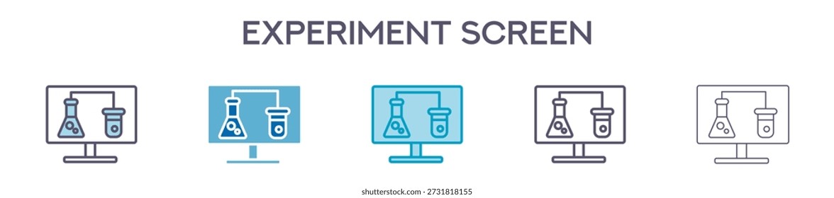 Elemento de tela de experimento para design gráfico - multi estilos. Ilustração vetorial de duas cores e preto. Vários Ícones de Design Podem Ser Usados Para Mobile, Ui, Web