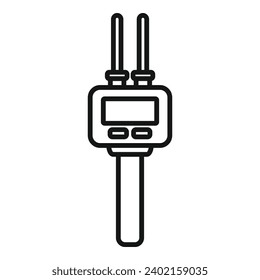 Vector de contorno de icono de alimentos de solución experimental. Sistema moderno. Biología informática