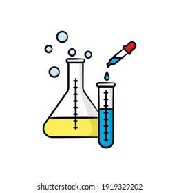 Experiment tube in drawing style isolated vector. Hand drawn object illustration for your presentation, teaching materials or others.