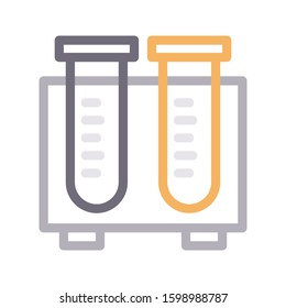 experiment tube vector color line icon 