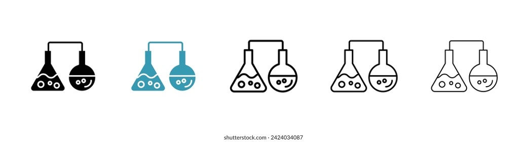 Experiment Vector Icon Set. Biology science laboratory vector symbol for UI design.