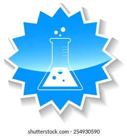Experiment web blue icon on a white background. Vector Illustration