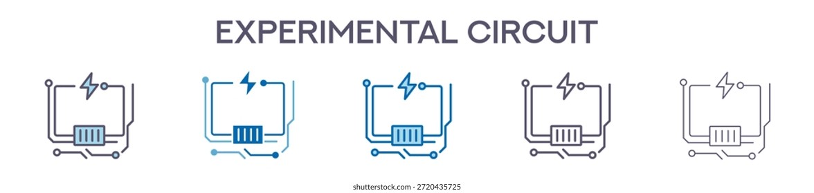 Elemento De Circuito Experimental Para Design Gráfico - Estilos Múltiplos. Ilustração Vetorial De Duas Cores E Preto. Vários Designs De Ícones Podem Ser Usados Para Celular, Interface Do Usuário, Web