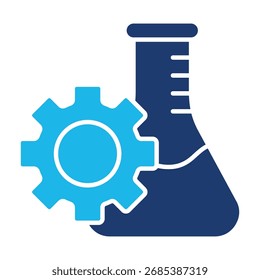 Experimentelle Ikone in blauem monochromen Flachdesign, Vektorgrafik