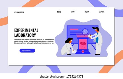 Experimental laboratory flat illustration.Concept of landing page.Vector design template isolated.
