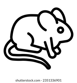 Experimental laboratory mouse line icon, pest control concept, rat sign on white background, mouse icon in outline style mobile concept web design. Vector graphics.