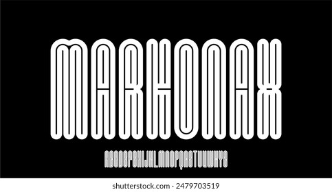 EXPERIMENTAL MODERN BOLD DISPLAY ALPHABET FONT VECTOR