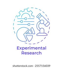 Experimental research blue gradient concept icon. Laboratory equipment. Education, technology. Round shape line illustration. Abstract idea. Graphic design. Easy to use in infographic, presentation