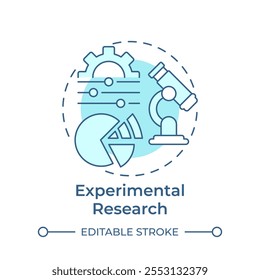 Experimental research soft blue concept icon. Laboratory equipment. Education, technology. Round shape line illustration. Abstract idea. Graphic design. Easy to use in infographic, presentation