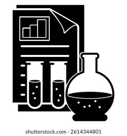 Experimental Result icon represented by chart Black Filled style.