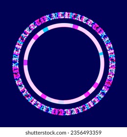 Plantilla de anillo para tipografía de neonatos del complejo experimental de estilo retro 