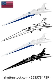 Experimental supersonic aircraft, Low-Boom, 3D USA