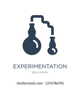 experimentation icon vector on white background, experimentation trendy filled icons from Education collection, experimentation vector illustration