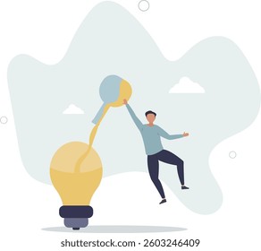 Experimentation, research or test new idea, discover success solution or experiment new business idea, innovative or invention concept.flat character life .