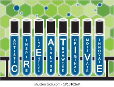 Experimenting creative elements in test tubes