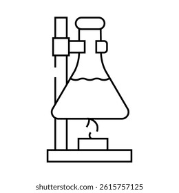 experiments in laboratory tool line icon vector. experiments in laboratory tool sign. isolated contour symbol black illustration