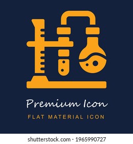 Experiments premium material ui ux isolated vector icon in navy blue and orange colors