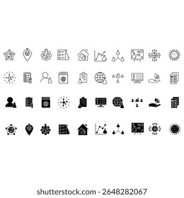 Experiments vector icon set. lab illustration sign collection.  Laboratory symbol. Chemistry web icons. Contains tests, analysis, biochemistry and more.