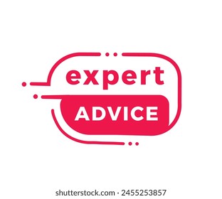 Expert advice badge icon flat style. Banner design for business, advertising. Vector label.

