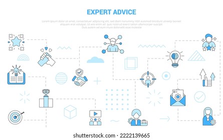 expert advice concept with icon set template banner with modern blue color style
