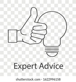 Expert advice  concept on transparency background. Creative idea design. Flat vector illustration for template, brochure, web page or presentation.