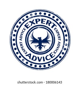 expert advice grunge stamp with on vector illustration