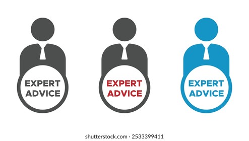Iconos de consejos de expertos. Decisión Asistencia Conjunto de signos del Vector