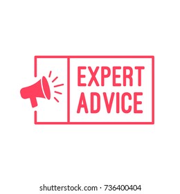 Expert Advice Megaphone Label