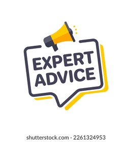 Expert Advice Megaphone Marketing Advert Label