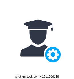 Expert Advice, Expert Opinion icon with settings sign, customize, setup, manage, process symbol
