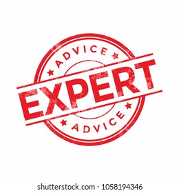 Expert Advice Red Rubber Stamp. Vector