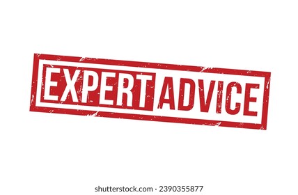 Expert Advice Red Rubber Stamp vector design.