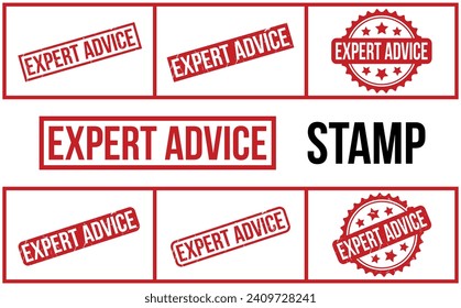 Expert Advice Rubber Stamp Set Vector