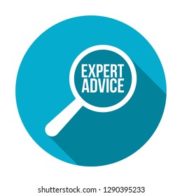Expert Advice Word Magnifying Glass. Vector illustration
