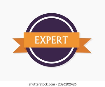 Expert badge flat design symbol. Vector illustration.