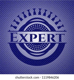 Expert badge with jean texture