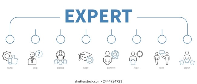 Expert banner web icon vector illustration concept