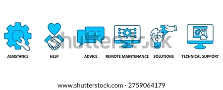 IT Expert banner web icon vector illustration concept with icon of assistance, help, advice, remote maintenance, solutions and technical support