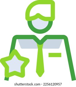 Expert business people icon with green duotone style. Isolated, cooperation, resource, skill, professional, goal, personal. Vector illustration